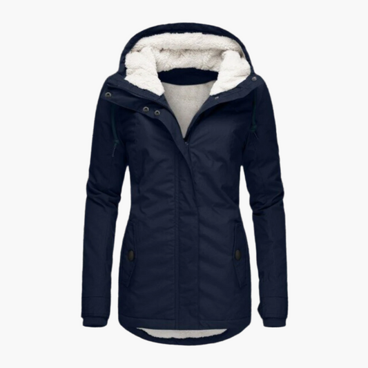 Women's Winter Sherpa Hoodie Jacket - Cozy Warm Urban Style for Cold Weather