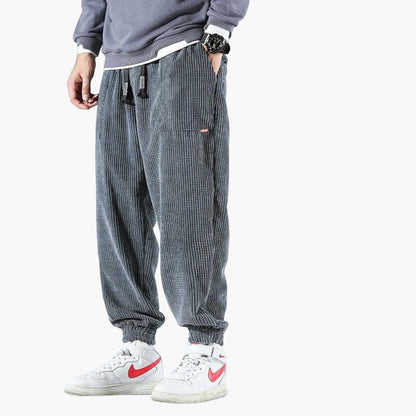 Men's Relaxed Fit Corduroy Jogger Sweatpants for Casual and Streetwear