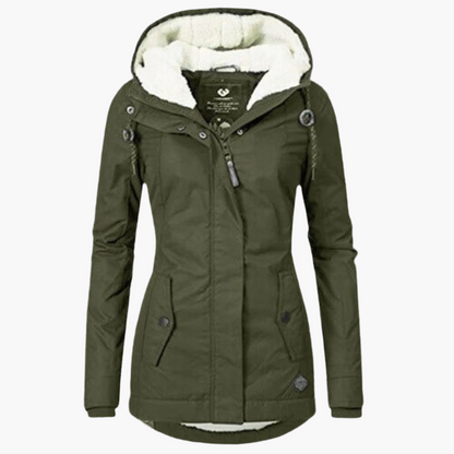 Women's Winter Sherpa Hoodie Jacket - Cozy Warm Urban Style for Cold Weather