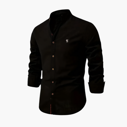 Men's Modern Stand Collar Long Sleeve Shirt – Smart Casual Style for Office and Everyday