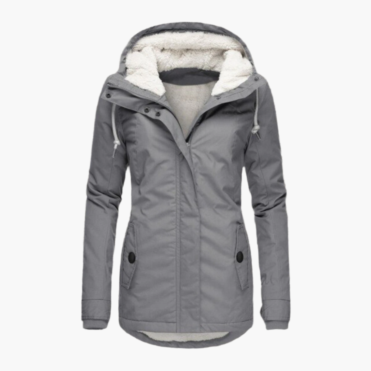 Women's Winter Sherpa Hoodie Jacket - Cozy Warm Urban Style for Cold Weather