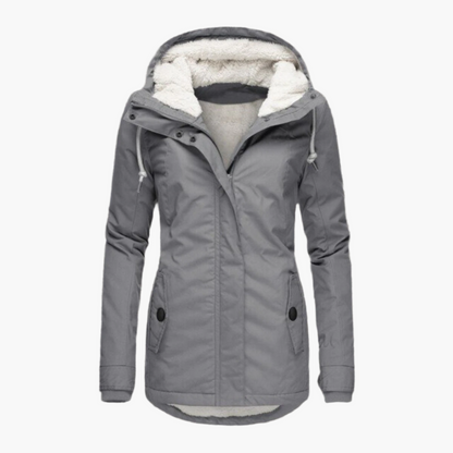 Women's Winter Sherpa Hoodie Jacket - Cozy Warm Urban Style for Cold Weather