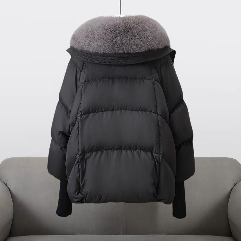 Women's Luxury Puffer Jacket with Faux Fur Collar – Elegant Winter Fashion Coat