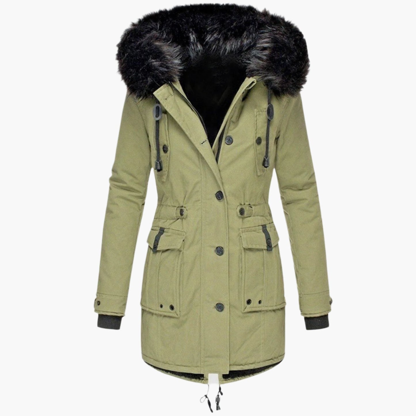 Women's Winter Parka with Faux Fur Hood – Urban Style Warm Outdoor Jacket