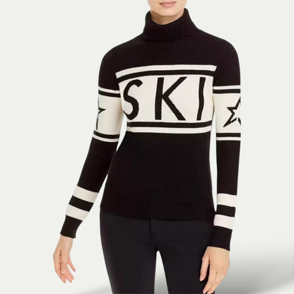 Women's Ski Turtleneck Sweater – Winter Alpine Style, Sporty Statement, Après-Ski Essential