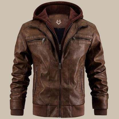 Men's Urban Biker Jacket with Hood – Modern Street Style for Everyday Wear