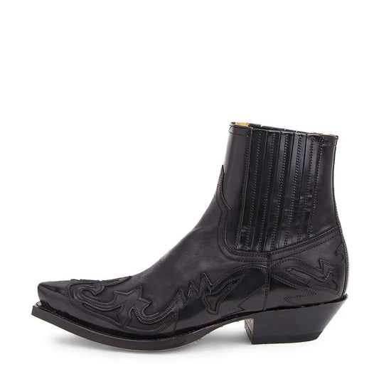 Men's Western Cowboy Ankle Boots – Classic Pointed Toe, Vintage Style for Everyday and Events