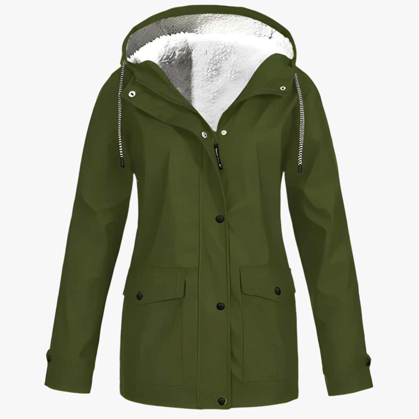 Women's CozyShield Hooded Fleece Lined Winter Rain Jacket - Outdoor Waterproof Parka