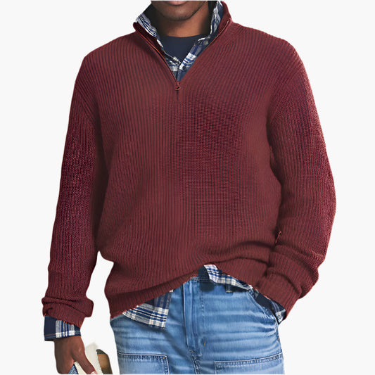 Men's Business Casual Quarter-Zip Knit Pullover Sweater – Versatile Everyday Style