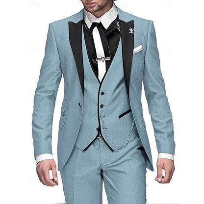 Men's 3-Piece Modern Fit Suit Set – Formal Business & Wedding Attire