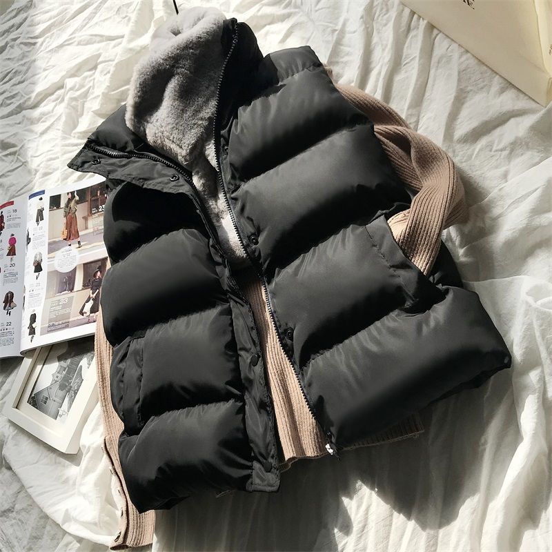 Women's Puffer Vest Casual Outdoor Quilted Gilet with High Collar