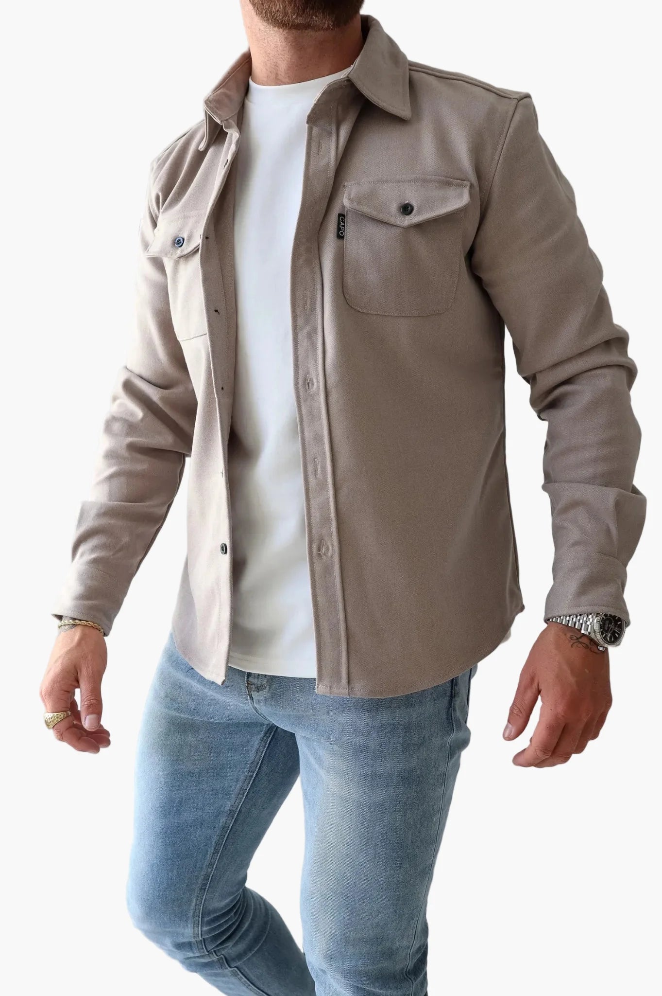 Men's Modern Urban Overshirt Jacket – Stylish Button-Up for Everyday and Casual Looks
