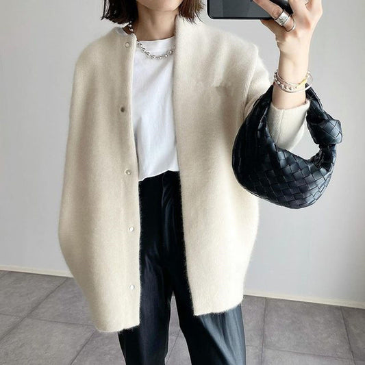 Women's Oversized Minimalist Cardigan – Trendy Casual Urban Style