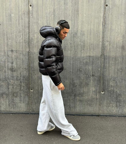 Men's Urban Puffer Jacket – Streetwear Style Winter Puffer with Hood