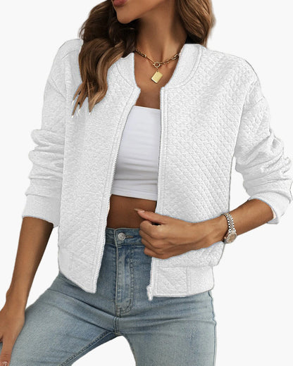Women's Quilted Bomber Jacket Urban Casual Style