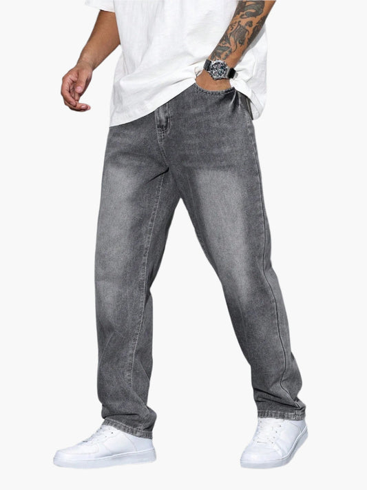 Men's Casual Straight Fit Jeans Relaxed Streetwear Style