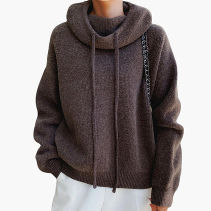 Women's Casual Oversized Knit Hooded Sweater Pullover for Everyday Comfort