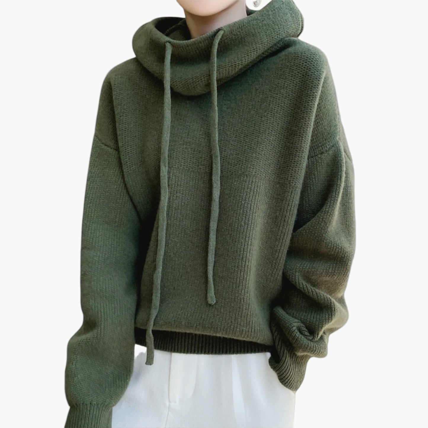 Women's Casual Oversized Knit Hooded Sweater Pullover for Everyday Comfort