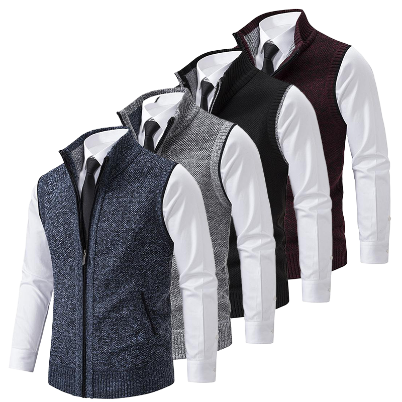 Men's Classic Business Casual Zip-Up Vest for Office and Everyday Style