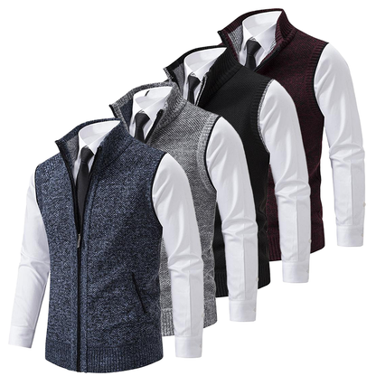 Men's Classic Business Casual Zip-Up Vest for Office and Everyday Style