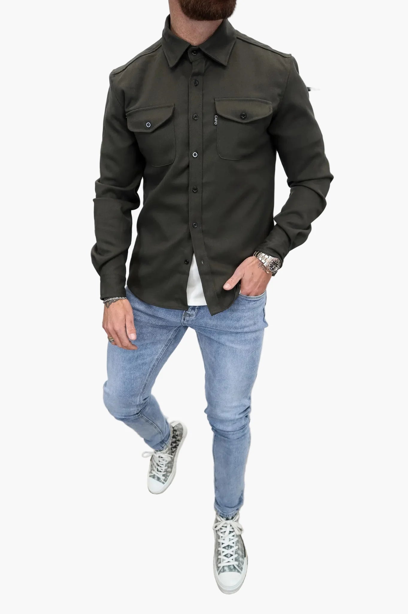 Men's Modern Urban Overshirt Jacket – Stylish Button-Up for Everyday and Casual Looks