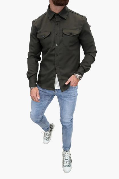 Men's Modern Urban Overshirt Jacket – Stylish Button-Up for Everyday and Casual Looks