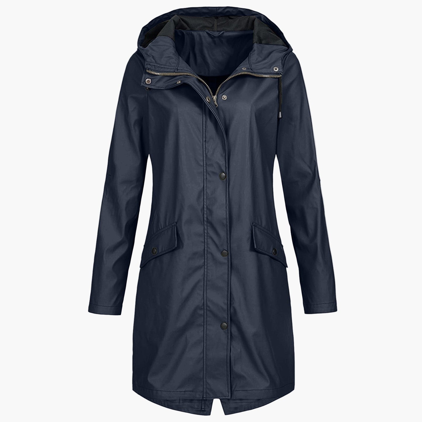 Women's Long Waterproof Raincoat – Stylish Hooded Outdoor Jacket for Everyday Wear