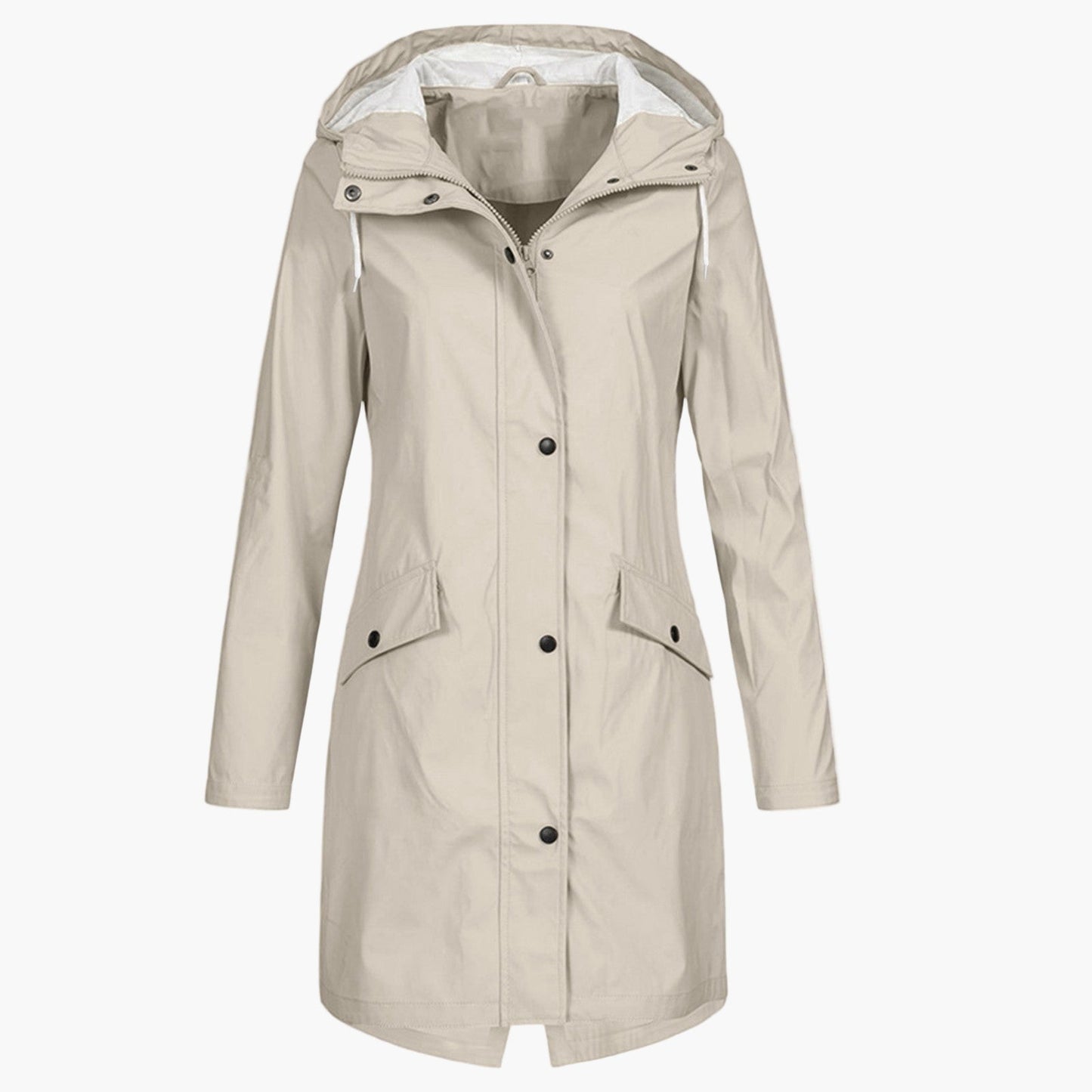 Women's Long Waterproof Raincoat – Stylish Hooded Outdoor Jacket for Everyday Wear