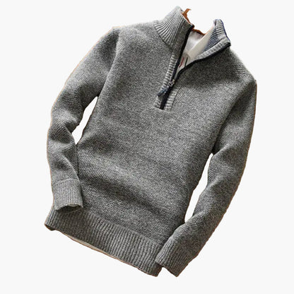 Men's Half-Zip Knit Pullover Sweater, Casual Modern Style for Work and Leisure