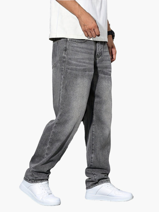 Men's Relaxed Fit Streetwear Jeans Urban Vintage Style