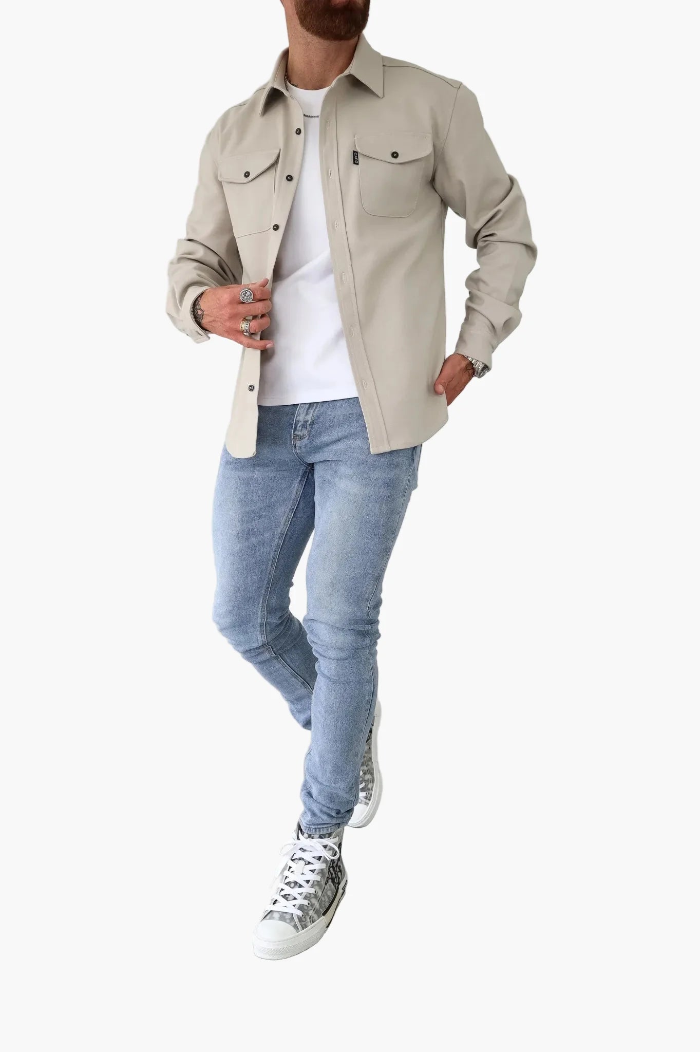 Men's Modern Urban Overshirt Jacket – Stylish Button-Up for Everyday and Casual Looks
