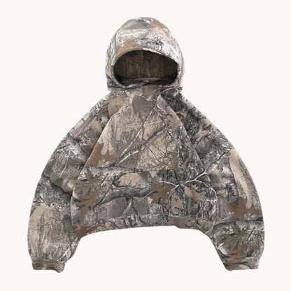 Unisex Oversized Camouflage Streetwear Hoodie – Urban Outdoor Pullover