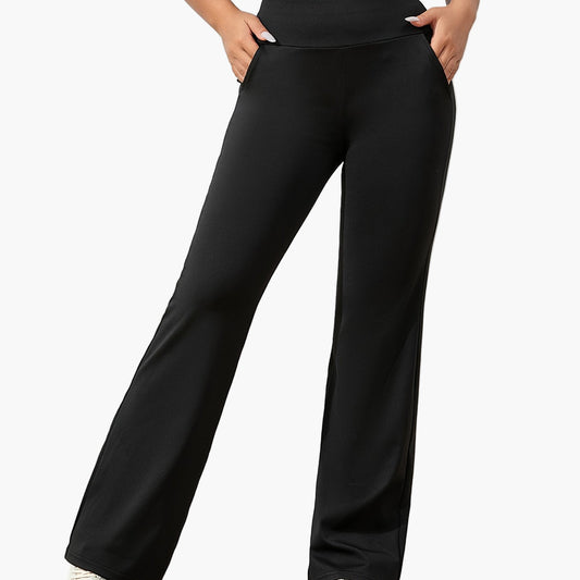 Women's Flared Yoga Pants with Pockets – Relaxed Fit Fitness & Loungewear
