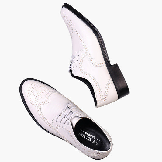 Men's Classic Oxford Dress Shoes with Brogue Detailing for Formal and Business Wear