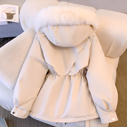 Women's Elegant Winter Coat with Hood – Stylish Warm Outerwear for Cold Weather