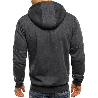 Men's Sport Zip Hoodie with Adjustable Hood and Zipper Pockets – Casual Athletic Pullover for Everyday and Outdoor