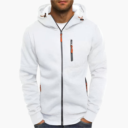 Men's Sport Zip Hoodie with Adjustable Hood and Zipper Pockets – Casual Athletic Pullover for Everyday and Outdoor
