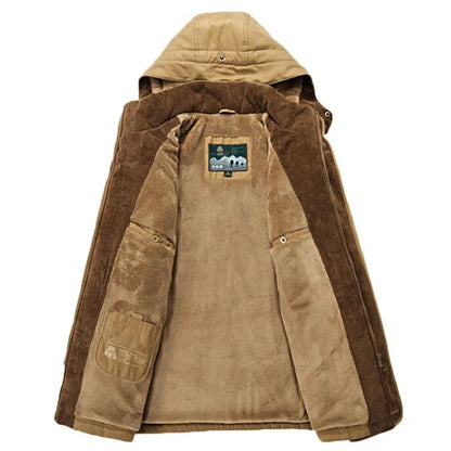 Men's Outdoor Winter Parka Jacket with Hood – Casual Warm Fleece Lined Coat for Everyday & Adventure