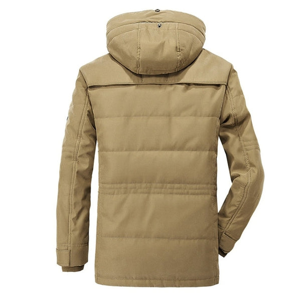 Men's Outdoor Winter Parka Jacket with Hood – Casual Warm Fleece Lined Coat for Everyday & Adventure