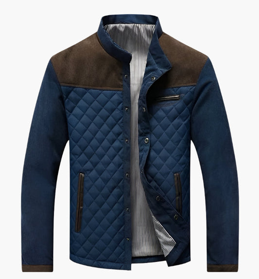 Men's Quilted Patchwork Jacket – Urban Transitional Style for Everyday Wear
