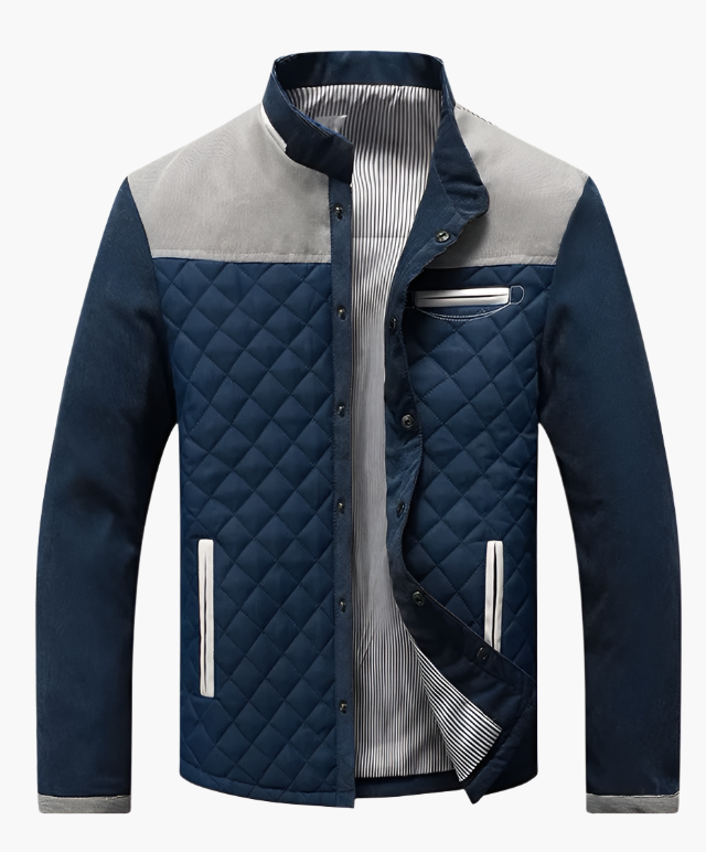 Men's Quilted Patchwork Jacket – Urban Transitional Style for Everyday Wear