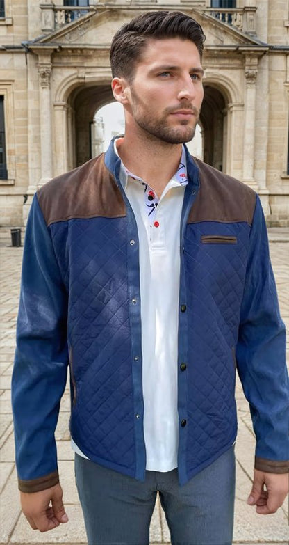 Men's Quilted Patchwork Jacket – Urban Transitional Style for Everyday Wear