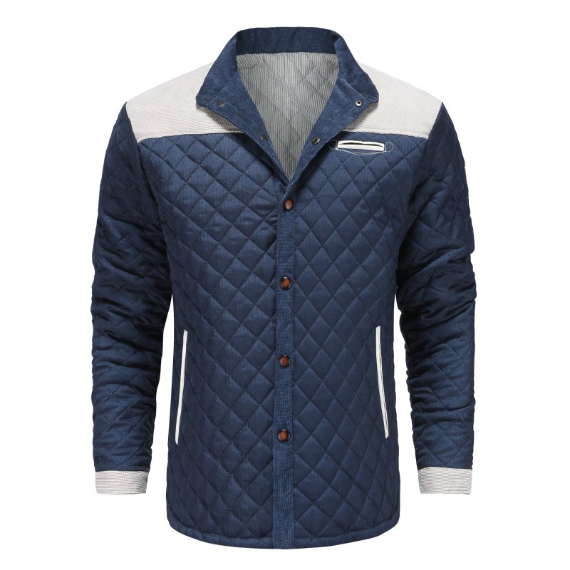 Men's Quilted Patchwork Jacket – Urban Transitional Style for Everyday Wear