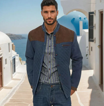 Men's Quilted Patchwork Jacket – Urban Transitional Style for Everyday Wear