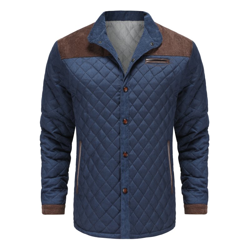 Men's Quilted Patchwork Jacket – Urban Transitional Style for Everyday Wear