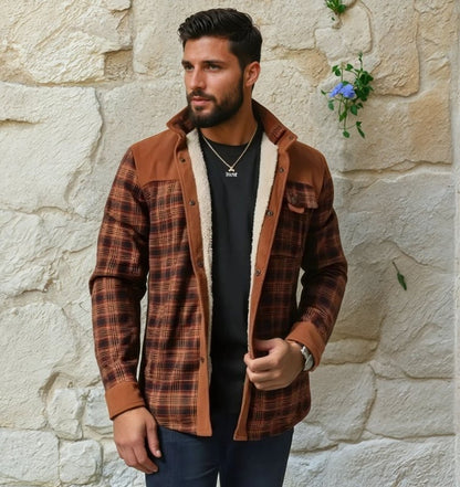 Men's Outdoor Plaid Shirt Jacket – Classic Check Style, Warm Lined, Versatile Casual Wear