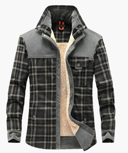 Men's Outdoor Plaid Shirt Jacket – Classic Check Style, Warm Lined, Versatile Casual Wear