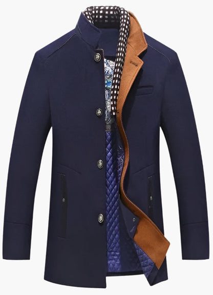 Men's Classic Evening Tailcoat with Detachable Collar - Elegant Long Jacket for Business and Events