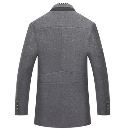 Men's Classic Evening Tailcoat with Detachable Collar - Elegant Long Jacket for Business and Events