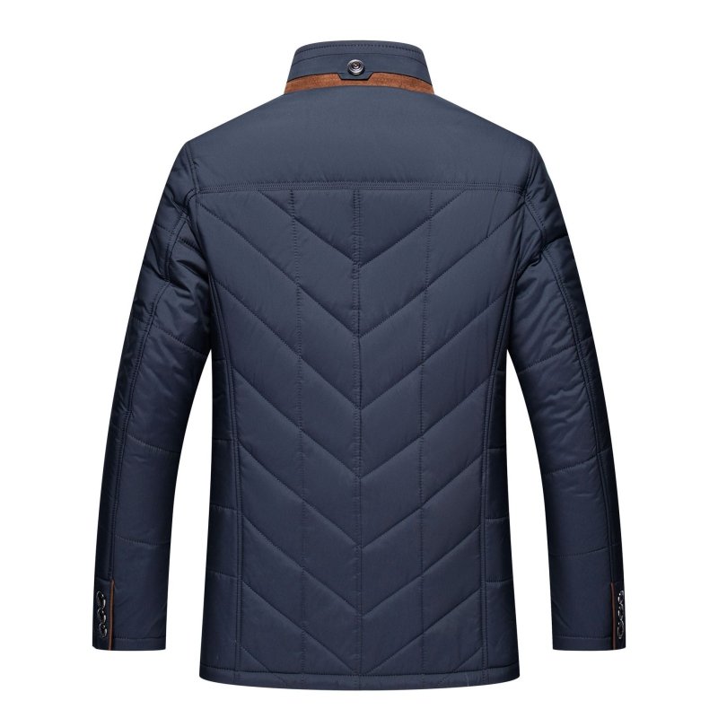 Men's Modern Quilted Jacket with Removable Faux Fur Collar – Business and Casual Outerwear